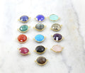 Sterling Silver or Gold Plated Round Semi Precious Faceted Gemstone Connector