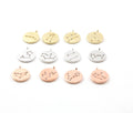 Rhodium Plated CZ Constellation Round Coin Charms Gold Silver Rose