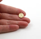 Rhodium Plated CZ Constellation Round Coin Charms Gold Silver Rose