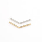 30mmx2mm Rhodium Plated Cubic Zirconia Chevron Necklace Connector Charm