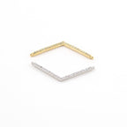 30mmx2mm Rhodium Plated Cubic Zirconia Chevron Necklace Connector Charm