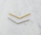 30mmx2mm Rhodium Plated Cubic Zirconia Chevron Necklace Connector Charm