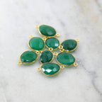 Sterling Silver or Gold Plated Green Onyx Natural Shaped Raw Nugget Faceted