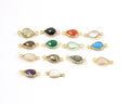 Sterling Silver or Gold Plated Teardrop Semi Precious Faceted Gemstone 2 Loop