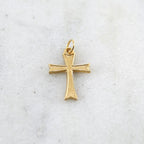 20mmx12mm 14K Gold Filled Textured Cross Charm Religious Spiritual Pendant