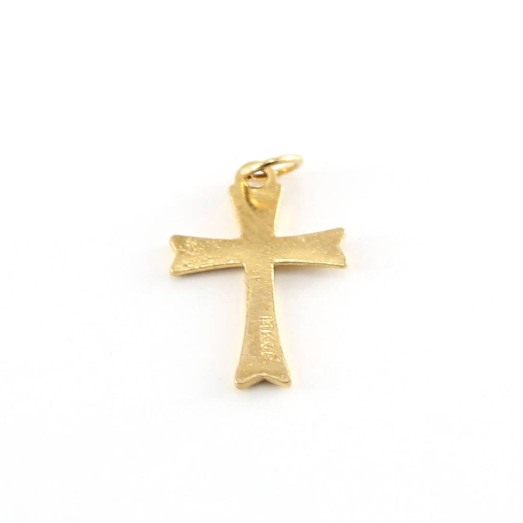 20mmx12mm 14K Gold Filled Textured Cross Charm Religious Spiritual Pendant