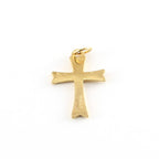 20mmx12mm 14K Gold Filled Textured Cross Charm Religious Spiritual Pendant
