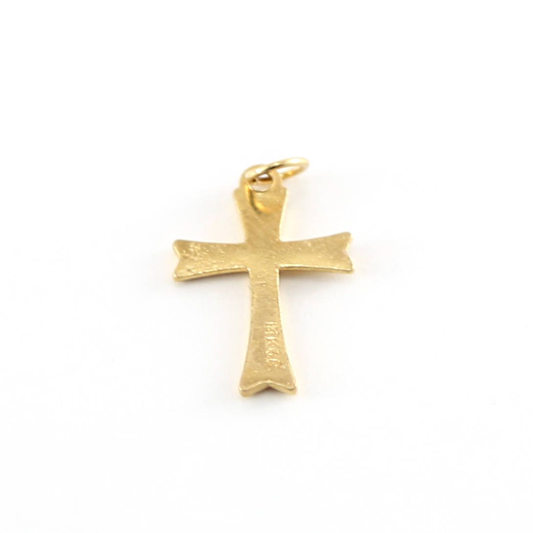 20mmx12mm 14K Gold Filled Textured Cross Charm Religious Spiritual Pendant