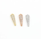 16mmx4mm Rhodium Plated Rhodium Cubic Zirconia Spike Dagger Point Pendant