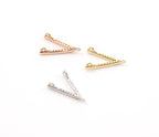 Rhodium Plated Chevron Pave CZ Cubic Zirconia Y Connector Charm Link