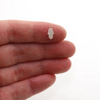 Rhodium Plated Tiny Hamsa CZ Pave Cubic Zirconia 10mm Charm in Gold