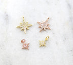 18mmx15mm Brass Large Rhodium Pave CZ Cubic Zirconia Shooting Star