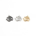 Rhodium Plated CZ Pave Om Gold Silver Gunmetal Yoga Buddha Mantra Charm
