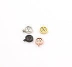 Rhodium Plated Tiny Small 6mm Rhodium Circle Pave CZ Cubic Zirconia