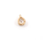 Rhodium Plated Pave CZ Teardrop Cubic Zirconia Gold,Rose Gold