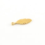 18mmx6mm Sterling Silver or Vermeil Small Flat Feather Charm in or Nature