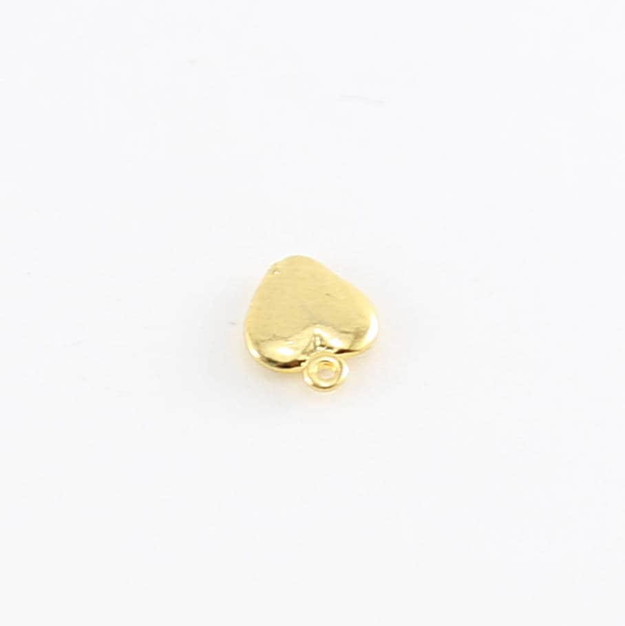 Sterling Silver or Vermeil Mini Flat Heart Charm in or Dainty Heart Love