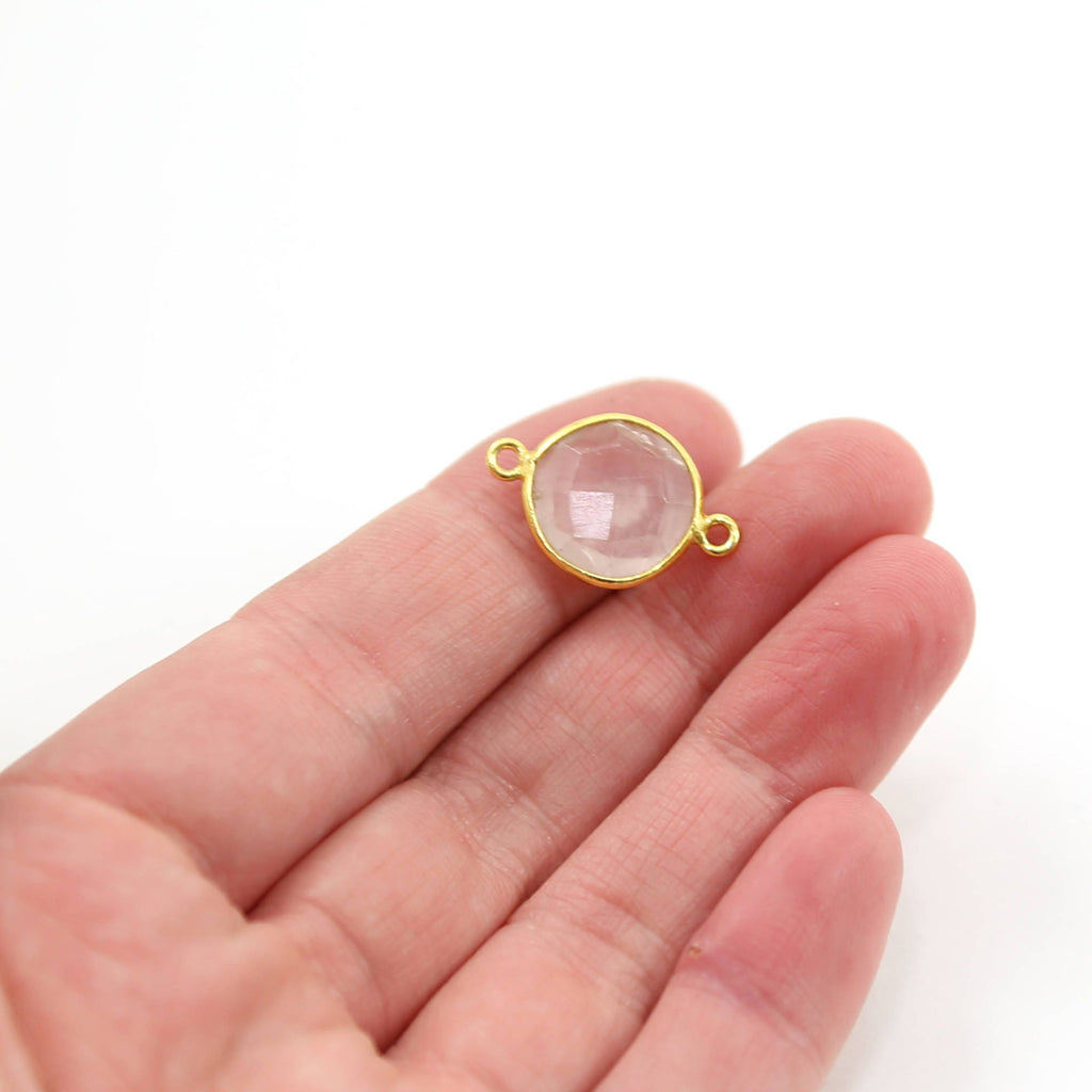 Sterling Silver or Gold Plated Gold Rose Quartz Natural Shaped Raw Nugget