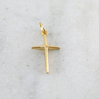 14K Gold Filled Plain Cross Charm Religious Spirtual Pendant
