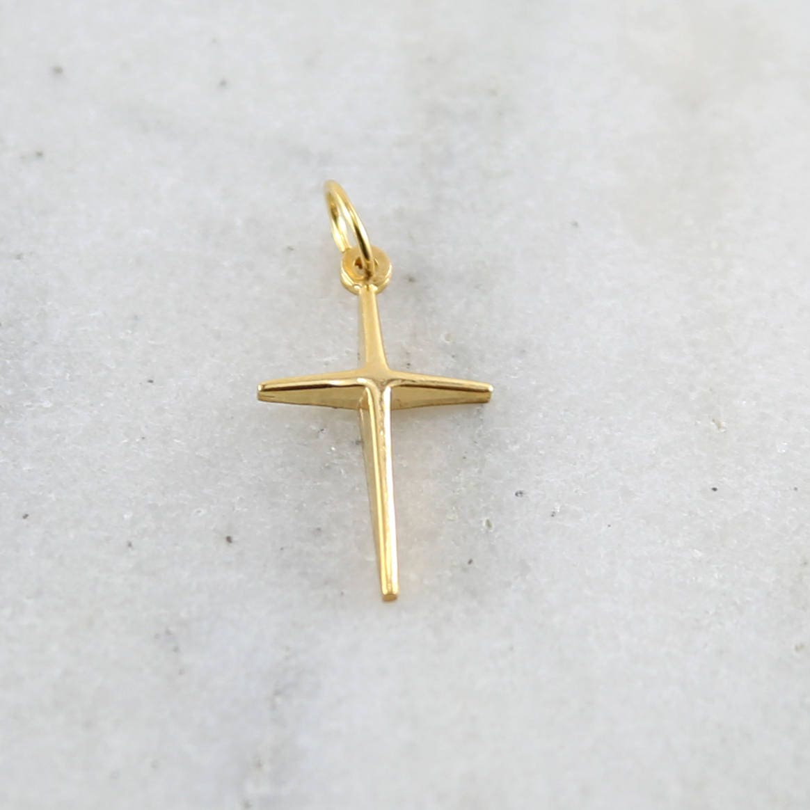 14K Gold Filled Plain Cross Charm Religious Spirtual Pendant