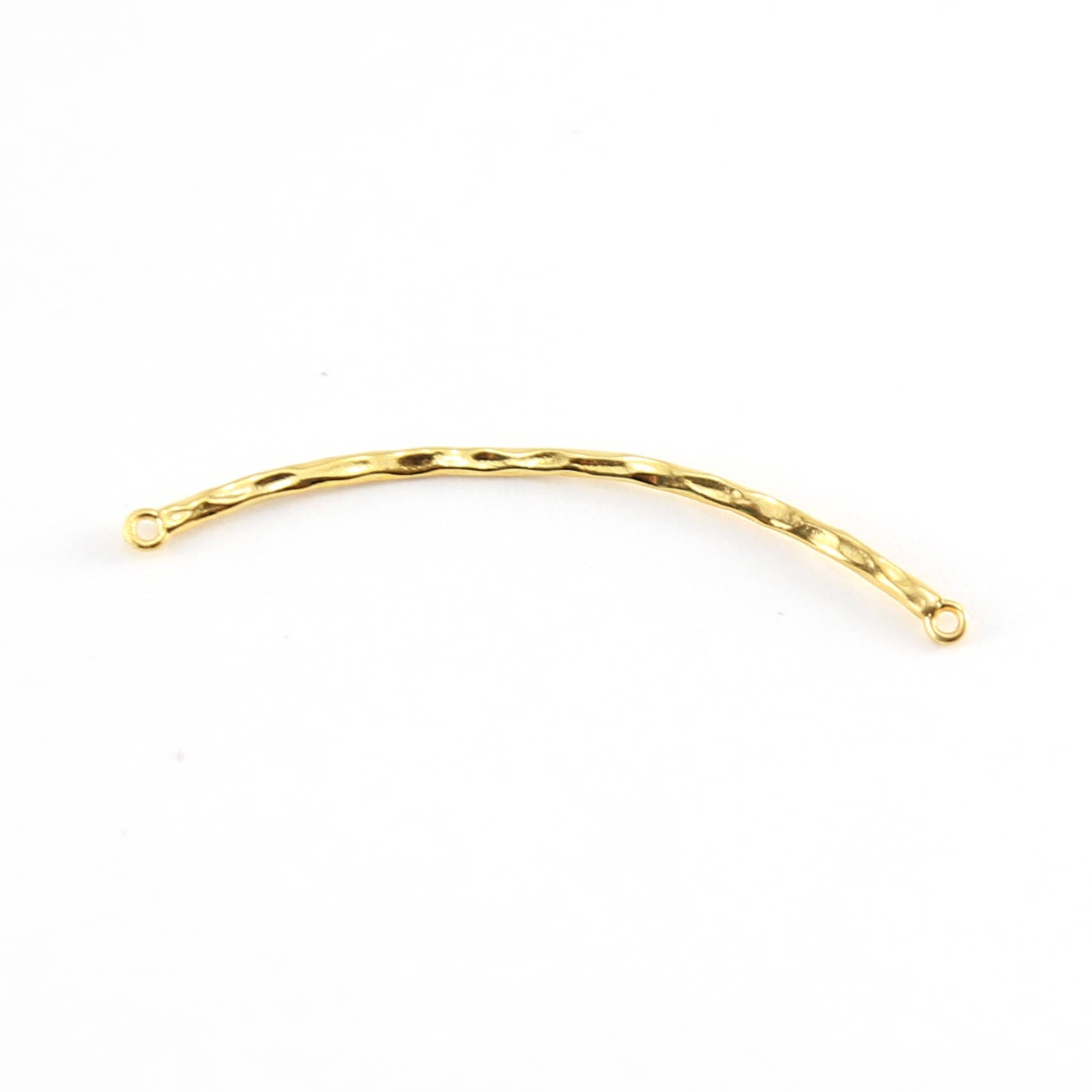 Sterling Silver or Vermeil Thin Textured Connector Bar with Two Loops