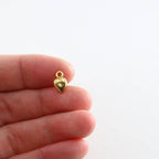 Sterling Silver or Vermeil Tiny Puffy Thick Heart Charm in or Love Friendship