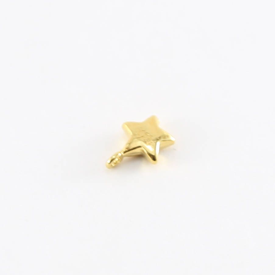 8mmx5mm Sterling Silver or Vermeil Teeny Tiny Puffy Star Charm Celestial