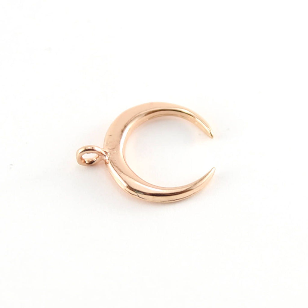 23mmx18mm Sterling Silver or Vermeil Horn Upside Down Crescent Moon Charm