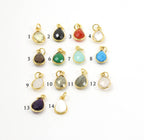 Sterling Silver or Gold Plated Teardrop Semi Precious Faceted Gemstone 1 Loop