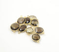 Sterling Silver or Vermeil Raw Shaped Smokey Quartz Faceted Gemstone Over