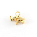 Sterling Silver or Vermeil Elephant Charm Pendant 3D