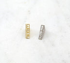 11mmx9mm Rhodium Plated Pave CZ Triangle Bead Cubic Zirconia Gold or Silver