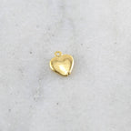 Sterling Silver or Vermeil Mini Flat Heart Charm in or Dainty Heart Love