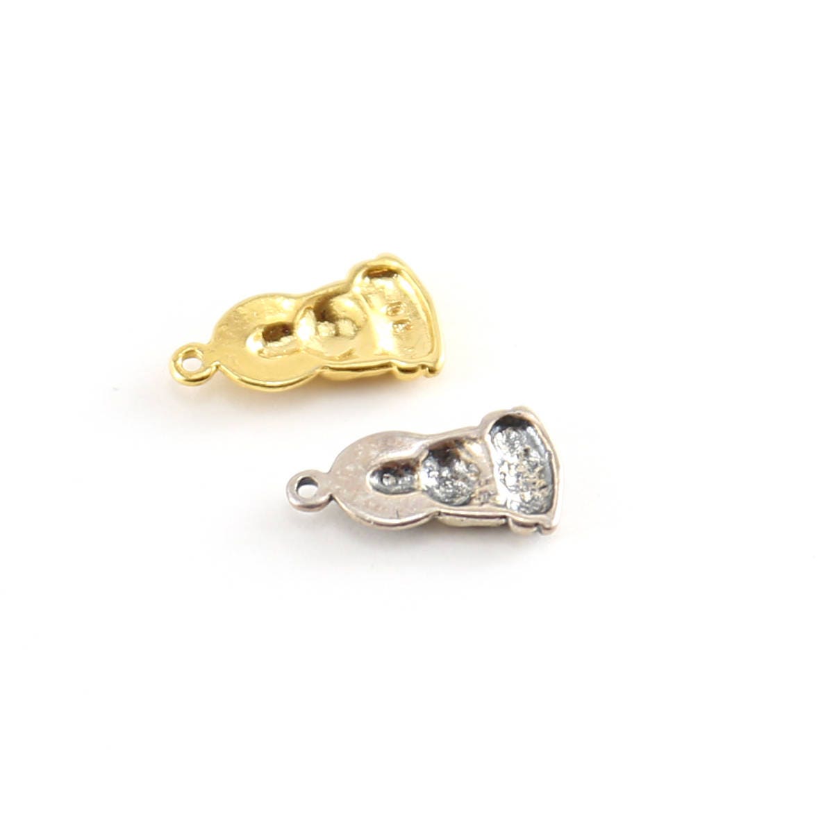 15mmx9mm Sterling Silver or Vermeil Buddha Sitting Yoga Charm Ohm Meditation