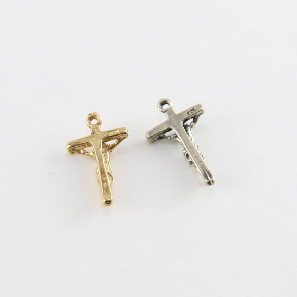 Sterling Silver or Vermeil Mini Crucifix Charm