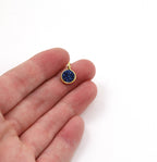 Sterling Silver or Vermeil Pretty Bezel Druzy Single Loop Pendant Charm 8mm