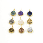 Sterling Silver or Vermeil Pretty Bezel Druzy Single Loop Pendant Charm 8mm