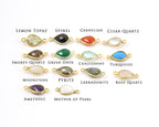 Sterling Silver or Gold Plated Teardrop Semi Precious Faceted Gemstone 2 Loop