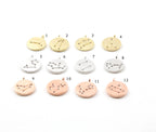 Rhodium Plated CZ Constellation Round Coin Charms Gold Silver Rose