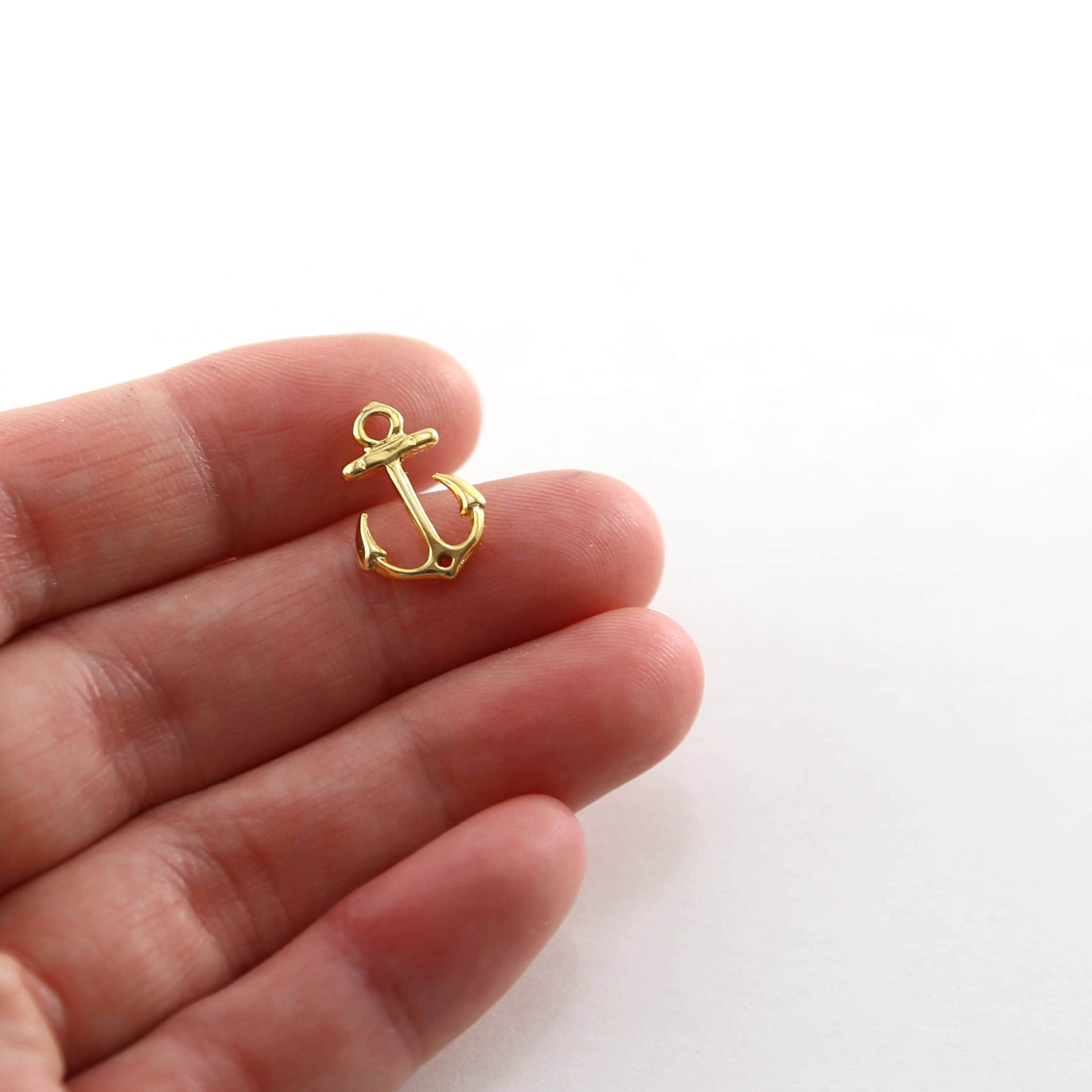 Sterling Silver or Vermeil Anchor Connector Link Charm Ocean Nautical Sea