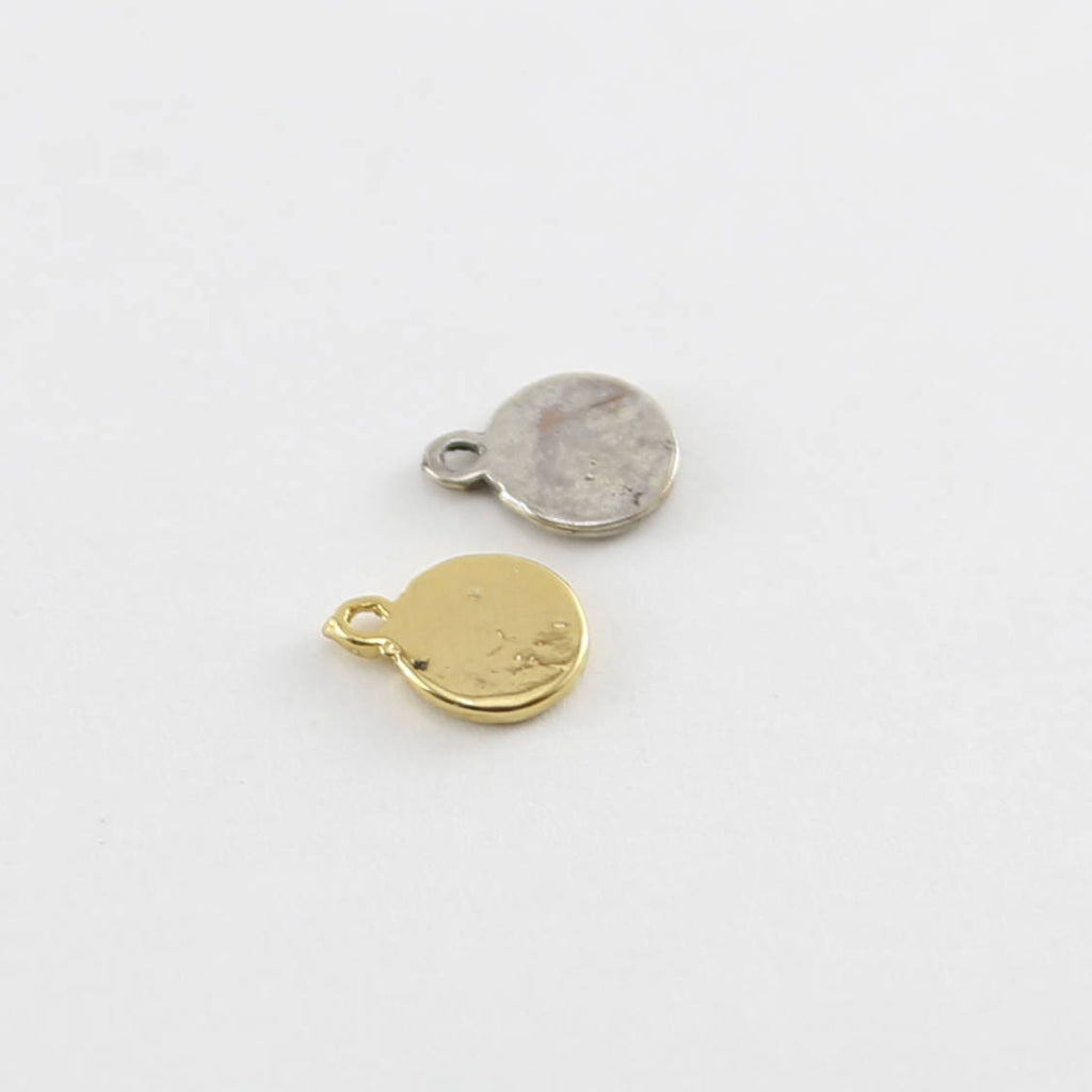 Sterling Silver or Vermeil Tiny Angel Coin Little Disk Charm or Cherub