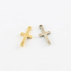 Sterling Silver or Vermeil Mini Tiny Little Crucifix Cross Charm with Flat