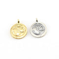 Sterling Silver or Vermeil Round Ohm Stamped Charm Pendant
