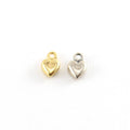 Sterling Silver or Vermeil Tiny Puffy Thick Heart Charm in or Love Friendship