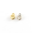 Sterling Silver or Vermeil Tiny Puffy Thick Heart Charm in or Love Friendship