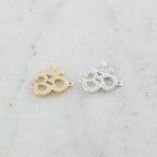 Sterling Silver or Vermeil Cut Out Ohm Connector Charm Pendant 2 Loops