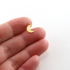 10mmx5mm Sterling Silver or Vermeil Tiny Mini Moon Charm (2pc)