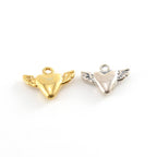 Sterling Silver or Vermeil Dainty Heart with Wings Love Charm or Friendship
