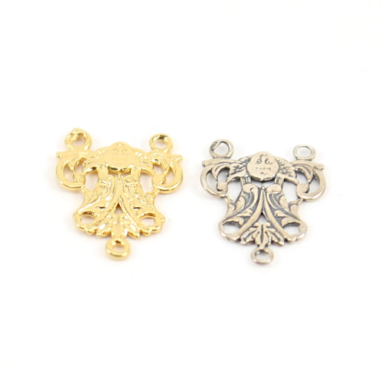 15mmx10mm Sterling Silver or Vermeil Angel with Wing Detailed Flat Y