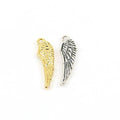 Sterling Silver or Vermeil Angel Wing with Texture Double Sided Charm